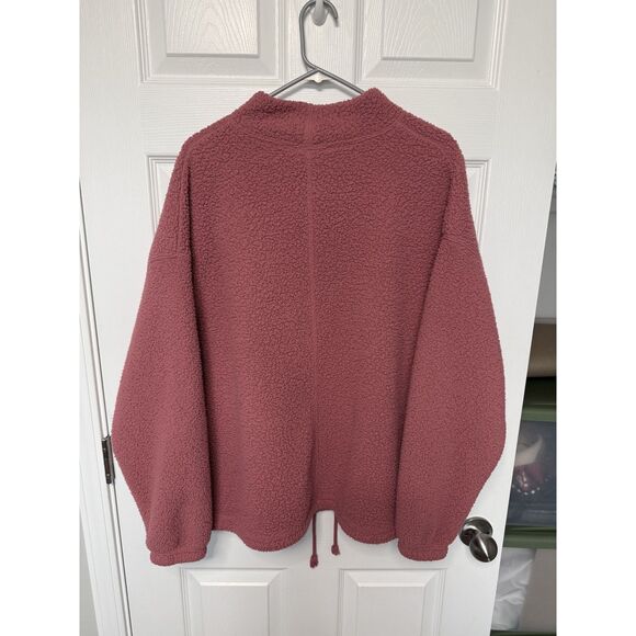 Nike Dusty Pink Crop Therma-Fit Fleece Pullover with Pockets XXL - Picture 2 of 5